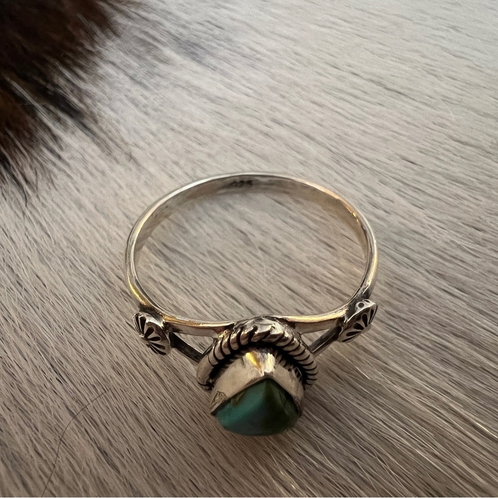 ❤️ Sonoran Gold Turquoise 7.75 Size Ring 925 Southwestern Navajo 2.3 Grams - Picture 7 of 14